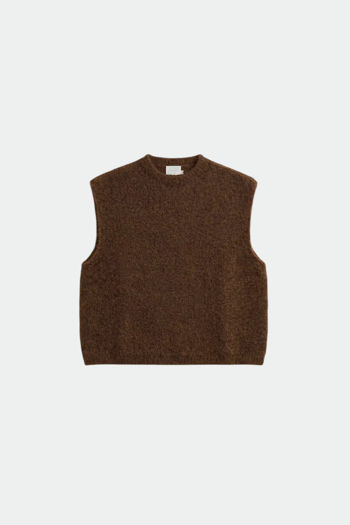 Indi & Cold Sleeveless Knit Vest in Brown