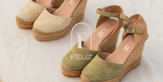 espadrilles leer sleehakken feliz logo groen en witte espadrille wedges