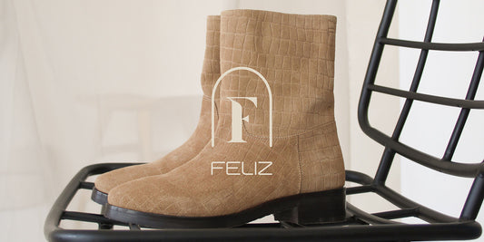 beige boots croc leather feliz logo