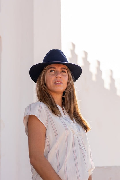 FELIZ Brasil Fedora hat in Navy