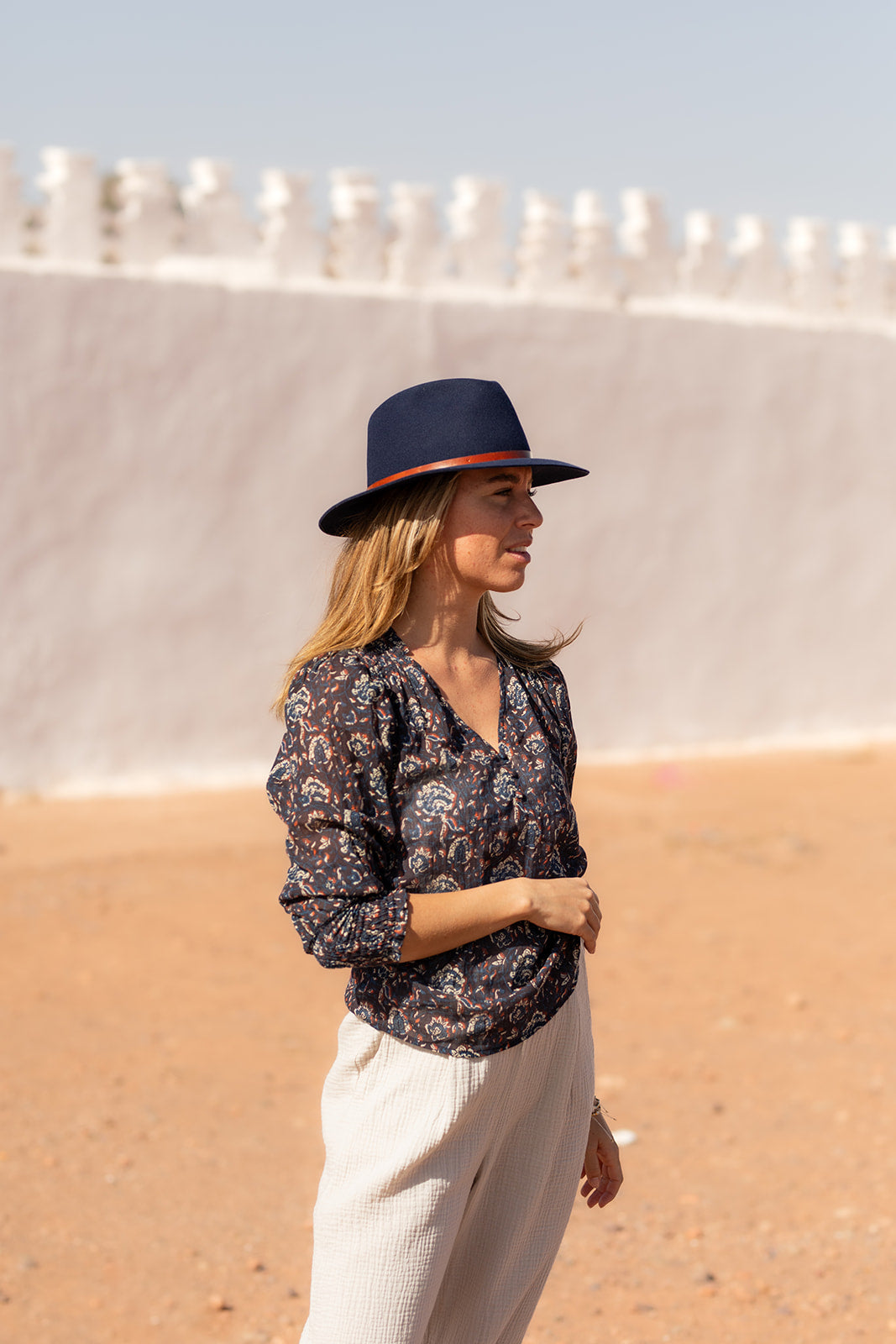 FELIZ Brasil Fedora hat in Navy