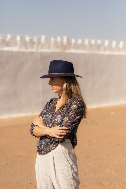 FELIZ Brasil Fedora hat in Navy