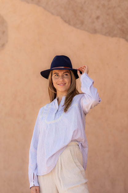 FELIZ Brasil Fedora hat in Navy