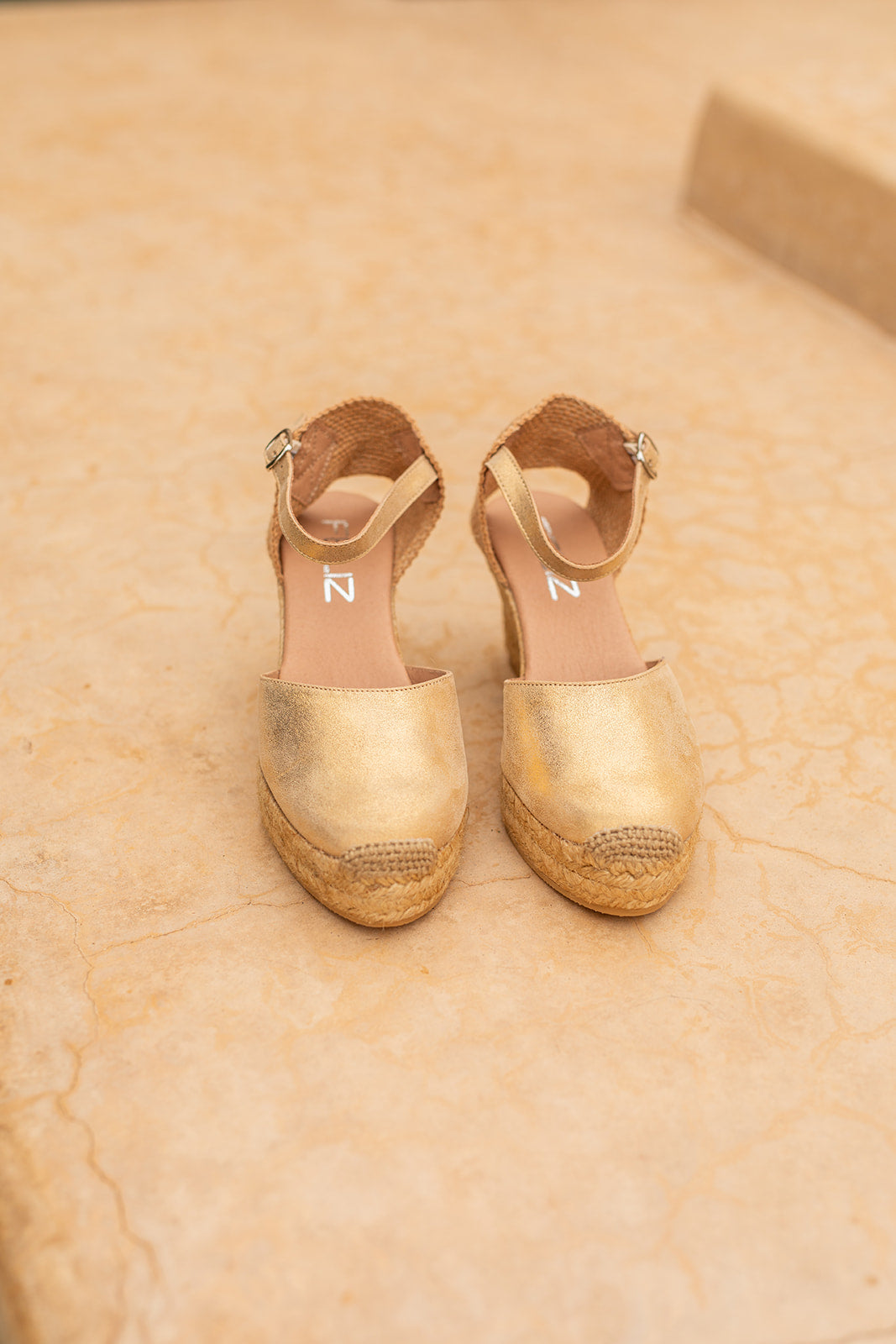 Kenza metal espadrilles in Gold