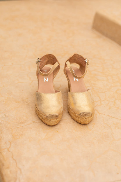 Kenza metal espadrilles in Gold