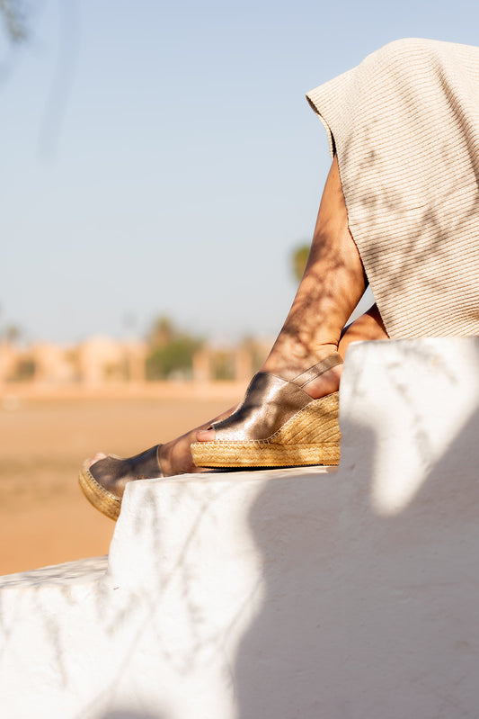 Lynn Metal wedge espadrilles in Bronze