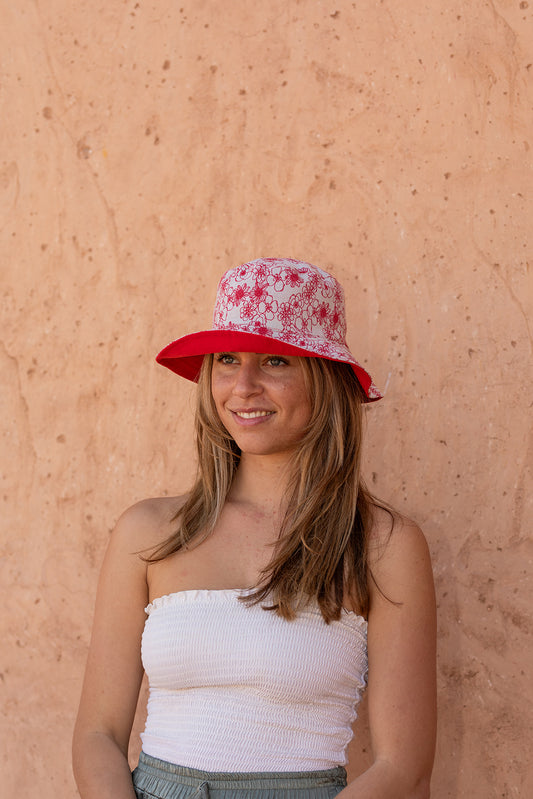 Bucket hat Flora in Red