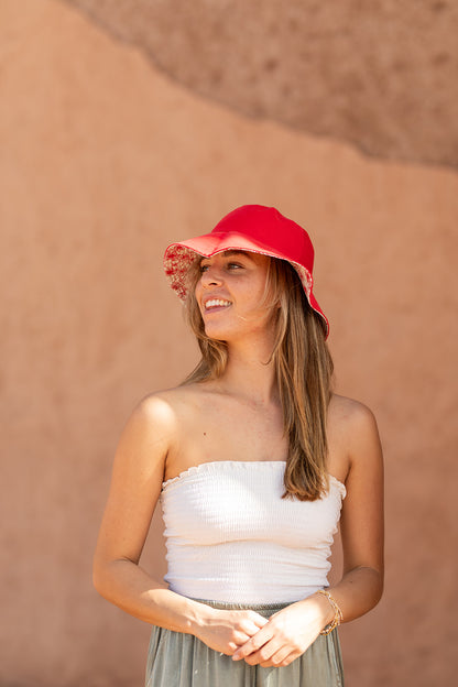 Bucket hat Flora in Red