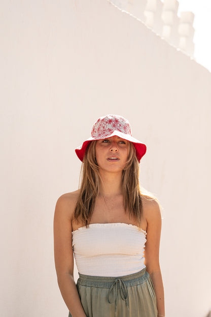 Bucket hat Flora in Red