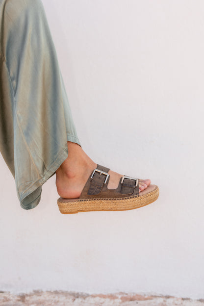 Kate Croco espadrilles in Olive