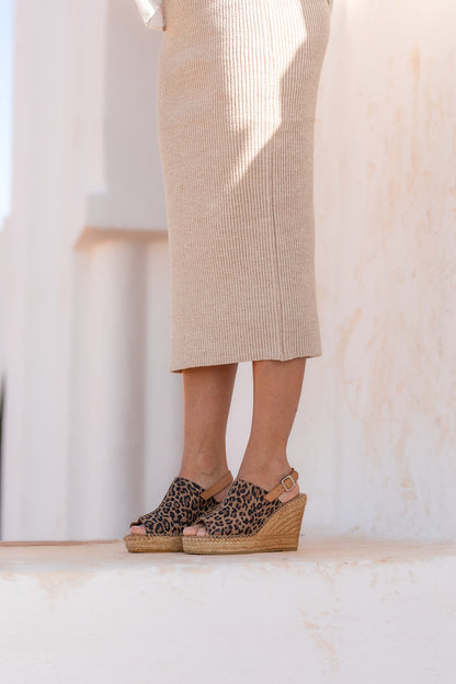 Lynn Leo wedge espadrilles in Cognac