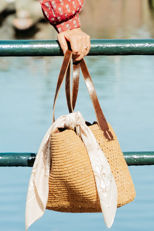 Mare basket bag in raffia | Cinnamon