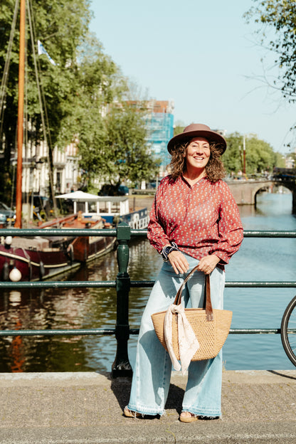 Mare basket bag in raffia | Cinnamon