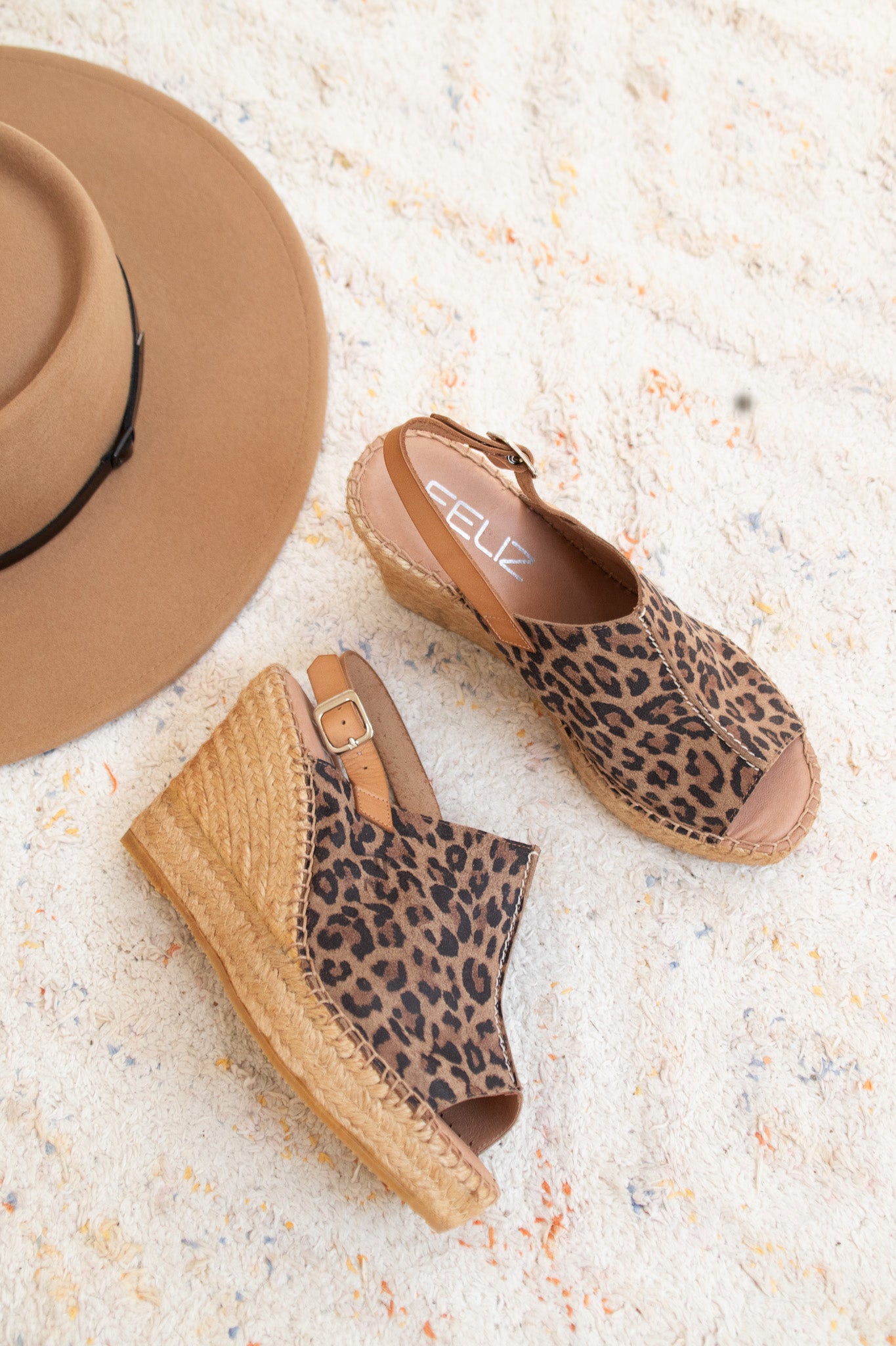 Lynn Leo wedge espadrilles in Cognac