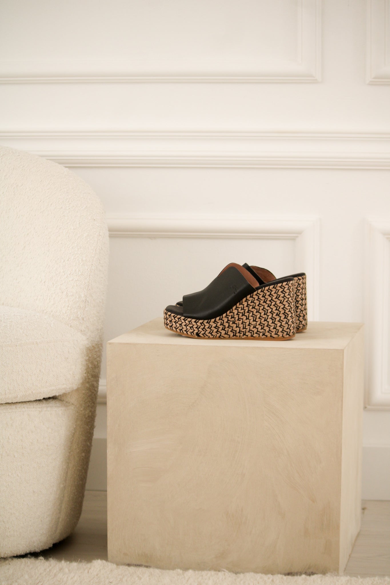 Nina platform espadrilles in Zwart