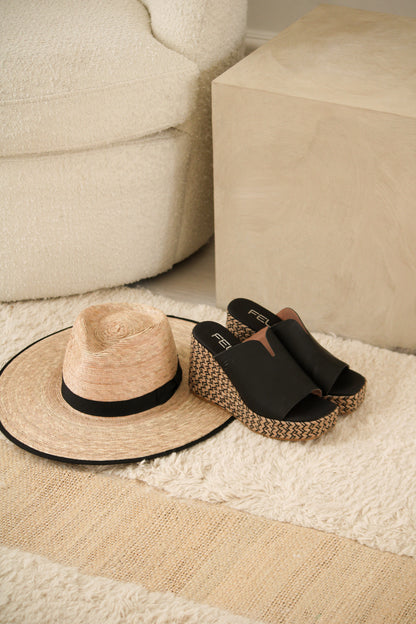 Nina platform espadrilles in Zwart