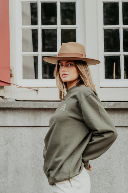 Sweater long sleeve in Khaki | Feliz