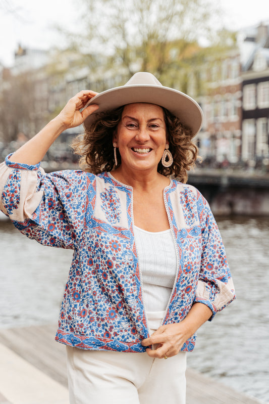 Jasje met blockprint in Blue | M.A.B.E.