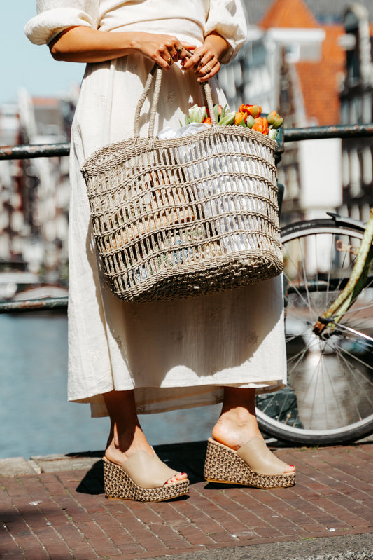 Nina platform espadrilles in Sahara