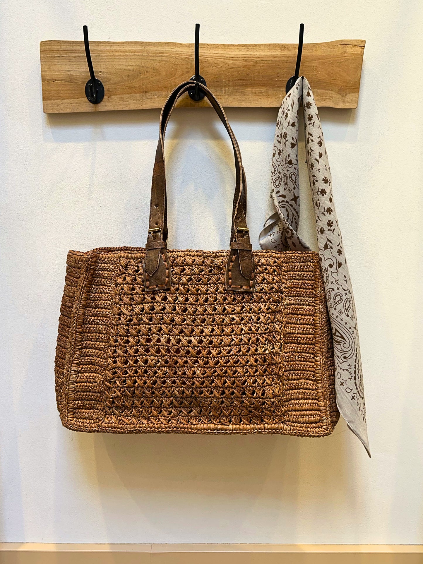 Sol raffia basket bag | Cinnamon
