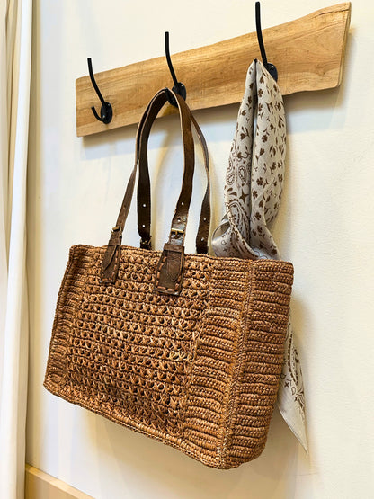 Sol raffia basket bag | Cinnamon