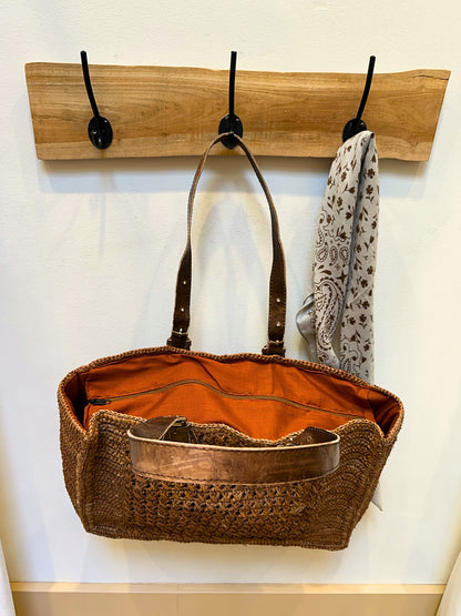 Sol raffia basket bag | Cinnamon