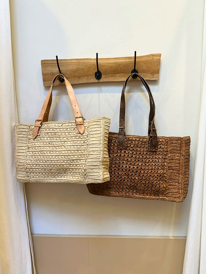 Sol raffia basket bag | Cinnamon