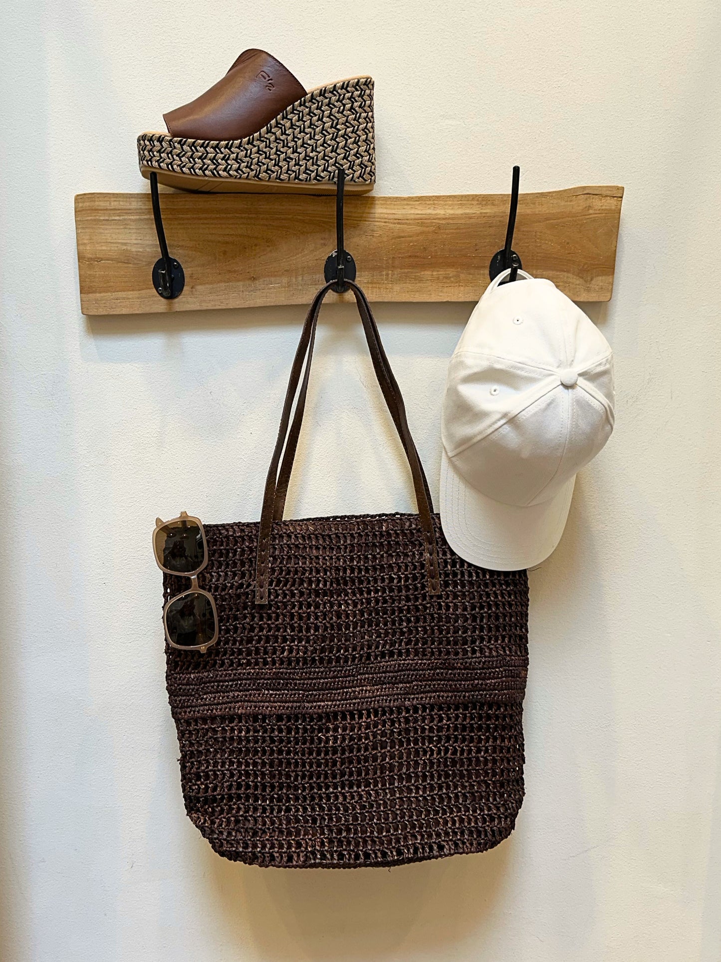 June raffia mand tas | Choco brown