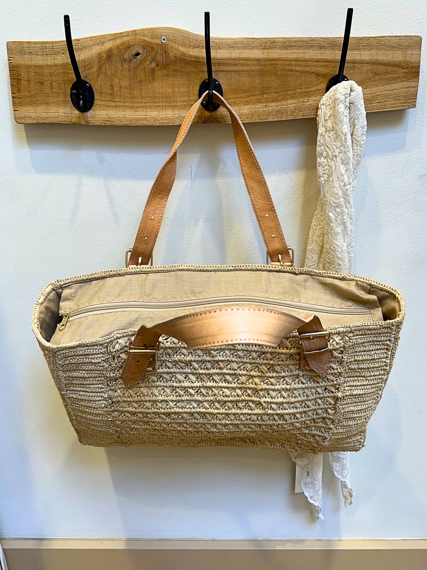 Sol raffia basket bag | Natural