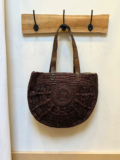 Coco raffia basket bag | Choco Brown
