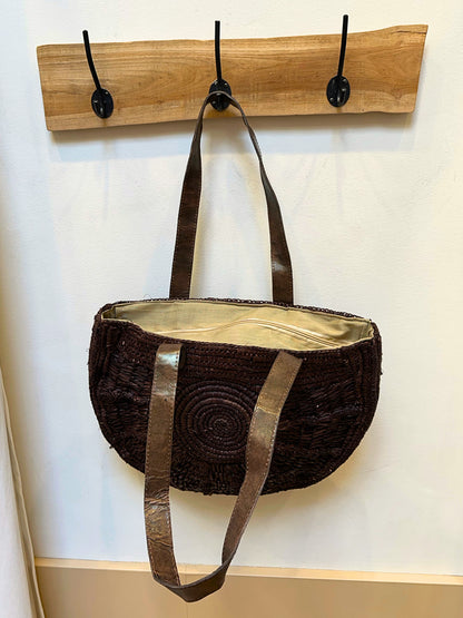 Coco raffia basket bag | Choco Brown