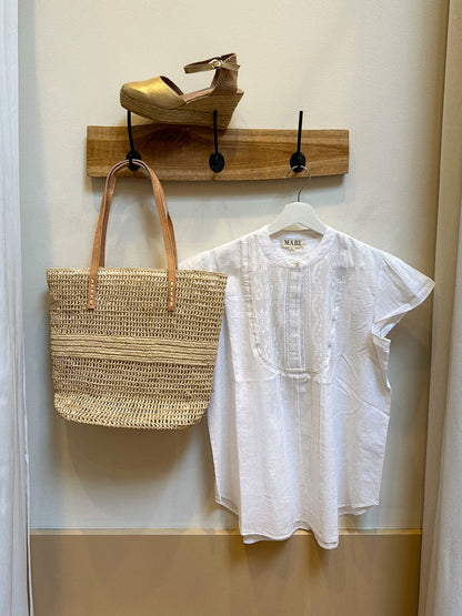 June raffia basket bag | Naturel