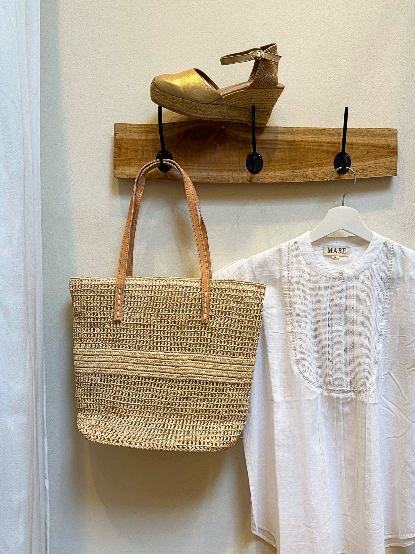 June raffia basket bag | Naturel