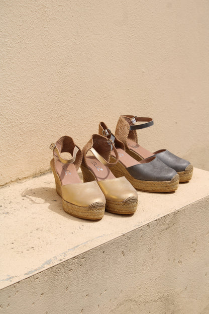 Kenza metallic espadrilles in blik