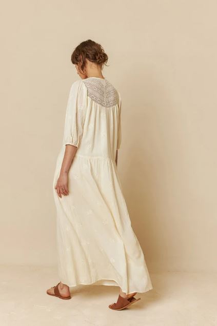 Romantische boho-jurk in Ecru | Indi & Cold
