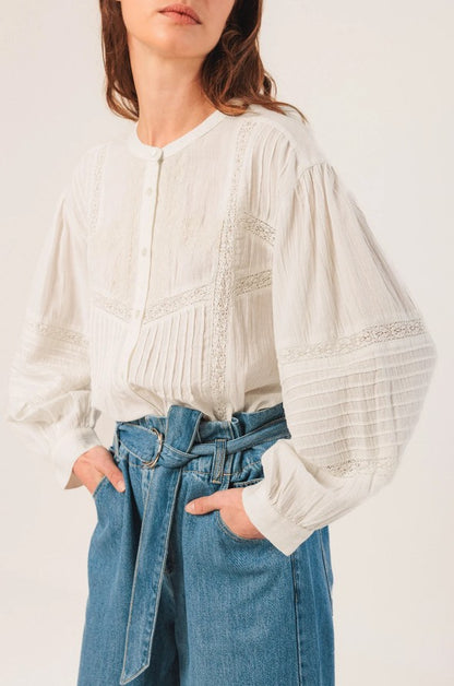 Romantic boho blouse in Off White | Indi & Cold