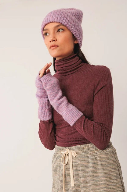 Long sleeve shirt rib knit in Raspberry | Indi & Cold