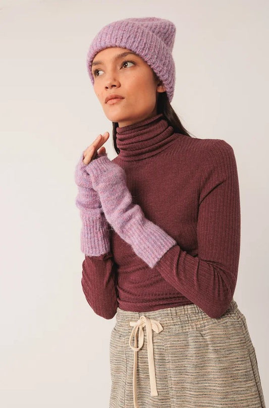 Long sleeve shirt rib knit in Raspberry | Indi & Cold
