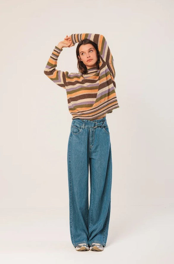 Mohair stripe sweater multicolor | Indi & Cold