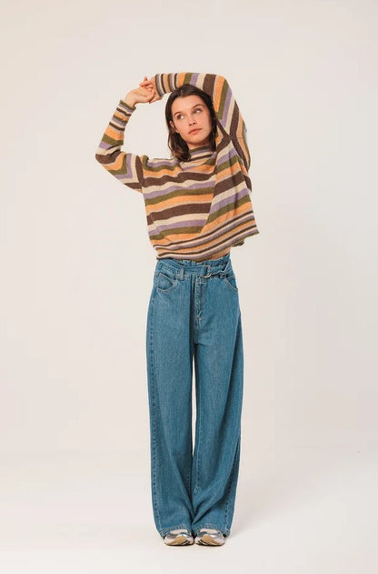 Mohair stripe sweater multicolor | Indi & Cold