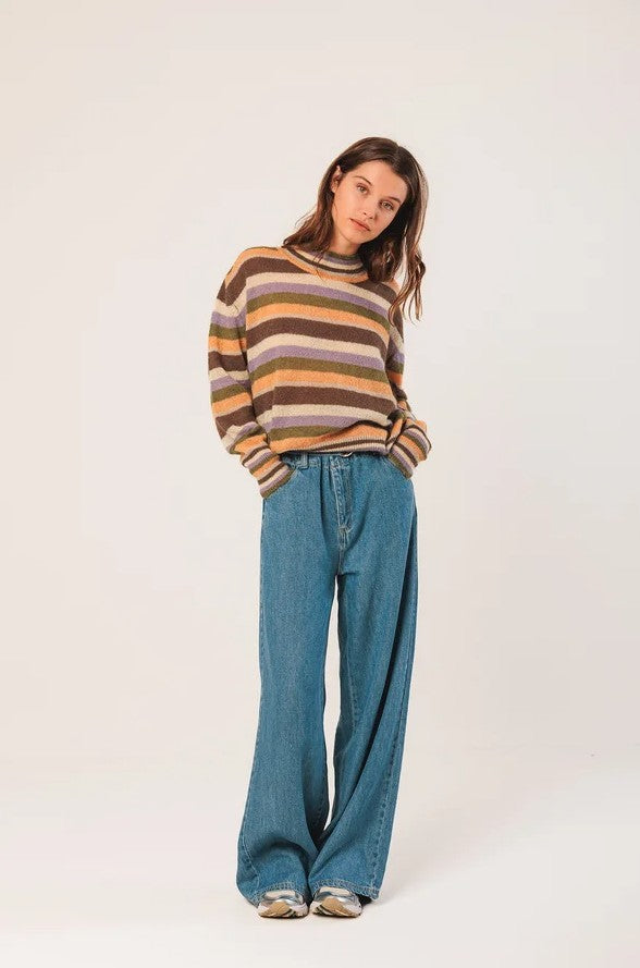 Mohair stripe sweater multicolor | Indi & Cold
