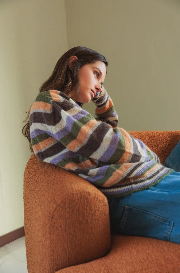 Mohair stripe sweater multicolor | Indi & Cold