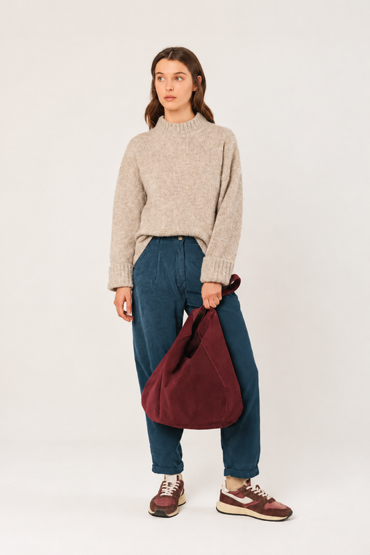 Indi & Cold grofgebreide coltrui in Beige