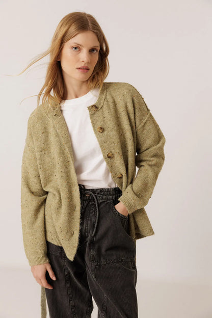 Indi & Cold Knitwear Cardigan in Khaki