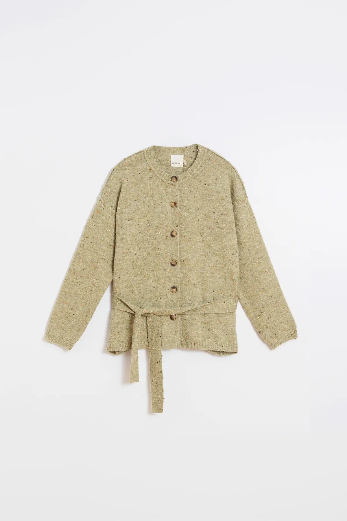 Indi & Cold Knitwear Cardigan in Khaki