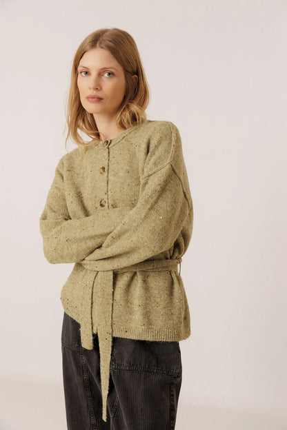 Indi & Cold Knitwear Cardigan in Khaki