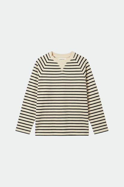 Indi & Cold Striped Long Sleeve Sweatshirt in Marine Blue
