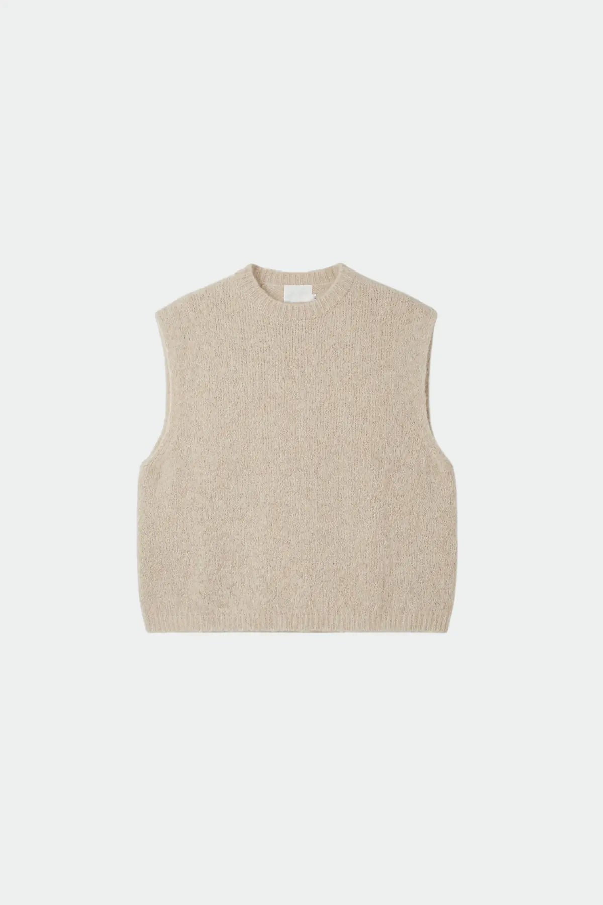 Indi & Cold Sleeveless Knit Vest in Ecru
