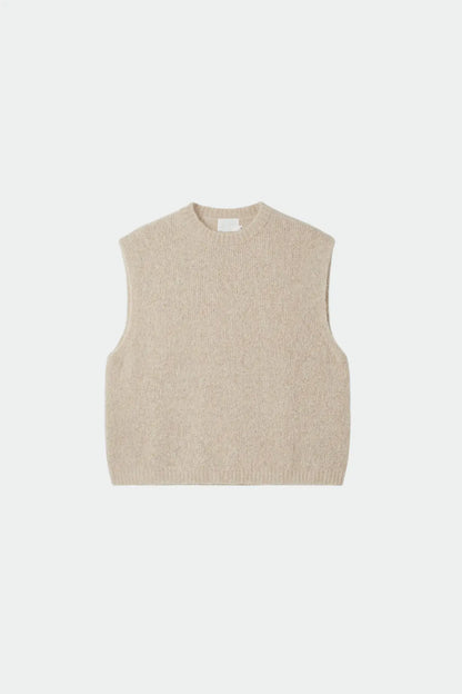 Indi & Cold Sleeveless Knit Vest in Ecru