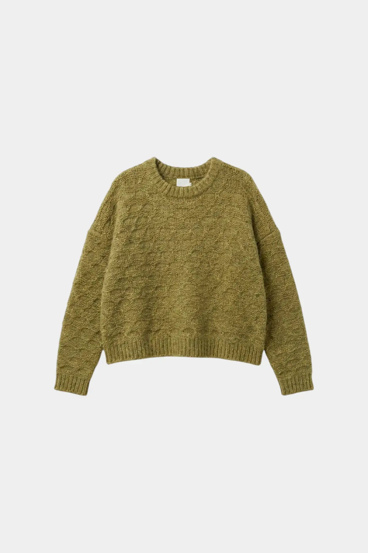 Indi & Cold Textured Knit Sweater in Green